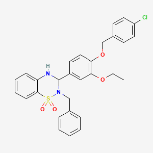 2-benzyl-3-{4-[(4-chlorobenzyl)oxy]-3-ethoxyphenyl}-3,4-dihydro-2H-1,2,4-benzothiadiazine 1,1-dioxide