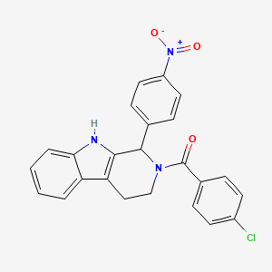 molecular formula C24H18ClN3O3 B11586916 (4-chlorophenyl)[1-(4-nitrophenyl)-1,3,4,9-tetrahydro-2H-beta-carbolin-2-yl]methanone 