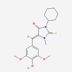 (5Z)-3-cyclohexyl-5-(4-hydroxy-3,5-dimethoxybenzylidene)-1-methyl-2-thioxoimidazolidin-4-one