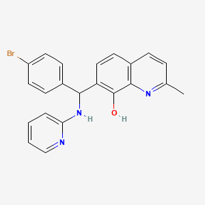 molecular formula C22H18BrN3O B11586939 7-[(4-Bromophenyl)(pyridin-2-ylamino)methyl]-2-methylquinolin-8-ol 