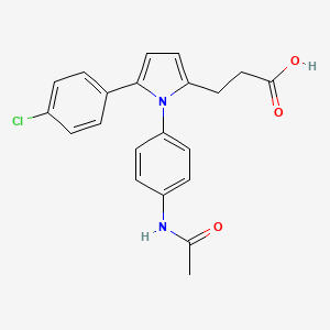 molecular formula C21H19ClN2O3 B11586952 3-{1-[4-(acetylamino)phenyl]-5-(4-chlorophenyl)-1H-pyrrol-2-yl}propanoic acid 