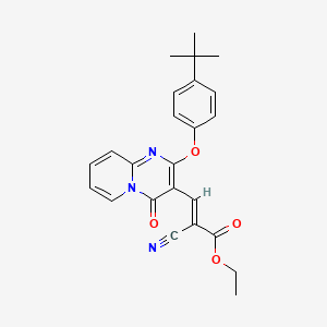 ethyl (2E)-3-[2-(4-tert-butylphenoxy)-4-oxo-4H-pyrido[1,2-a]pyrimidin-3-yl]-2-cyanoprop-2-enoate