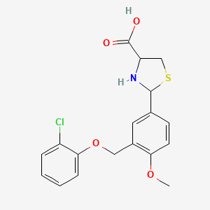 2-{3-[(2-Chlorophenoxy)methyl]-4-methoxyphenyl}-1,3-thiazolidine-4-carboxylic acid