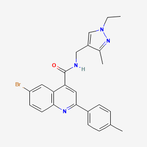 molecular formula C24H23BrN4O B11586989 6-bromo-N-[(1-ethyl-3-methyl-1H-pyrazol-4-yl)methyl]-2-(4-methylphenyl)quinoline-4-carboxamide 