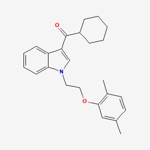 molecular formula C25H29NO2 B11586995 cyclohexyl{1-[2-(2,5-dimethylphenoxy)ethyl]-1H-indol-3-yl}methanone 