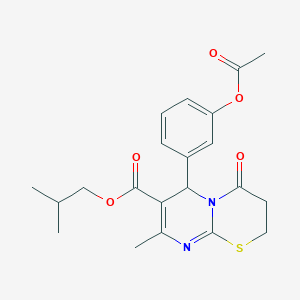 molecular formula C21H24N2O5S B11587003 isobutyl 6-[3-(acetyloxy)phenyl]-8-methyl-4-oxo-3,4-dihydro-2H,6H-pyrimido[2,1-b][1,3]thiazine-7-carboxylate CAS No. 609795-85-9