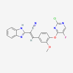 (2E)-2-(1H-benzimidazol-2-yl)-3-{4-[(2-chloro-5-fluoropyrimidin-4-yl)oxy]-3-methoxyphenyl}prop-2-enenitrile