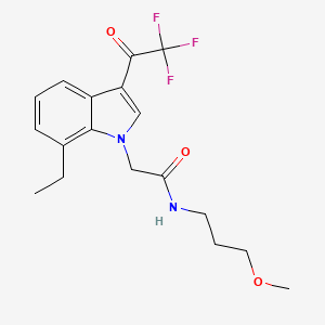 molecular formula C18H21F3N2O3 B11587015 2-[7-ethyl-3-(trifluoroacetyl)-1H-indol-1-yl]-N-(3-methoxypropyl)acetamide 