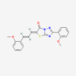 (5Z)-2-(2-methoxyphenyl)-5-[(2E)-3-(2-methoxyphenyl)prop-2-enylidene][1,3]thiazolo[3,2-b][1,2,4]triazol-6(5H)-one