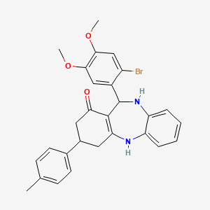 molecular formula C28H27BrN2O3 B11587078 11-(2-bromo-4,5-dimethoxyphenyl)-3-(4-methylphenyl)-2,3,4,5,10,11-hexahydro-1H-dibenzo[b,e][1,4]diazepin-1-one 