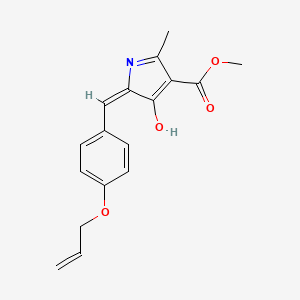 molecular formula C17H17NO4 B11587095 1H-Pyrrole-3-carboxylicacid,4,5-dihydro-2-methyl-4-oxo-5-[[4-(2-propenyloxy)phenyl]methylene]-,methylester(9CI) 