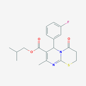 molecular formula C19H21FN2O3S B11587113 2-methylpropyl 6-(3-fluorophenyl)-8-methyl-4-oxo-3,6-dihydro-2H-pyrimido[2,1-b][1,3]thiazine-7-carboxylate CAS No. 618075-69-7