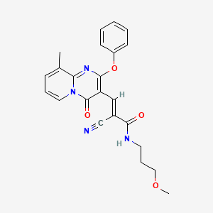 (2E)-2-Cyano-N-(3-methoxypropyl)-3-{9-methyl-4-oxo-2-phenoxy-4H-pyrido[1,2-A]pyrimidin-3-YL}prop-2-enamide