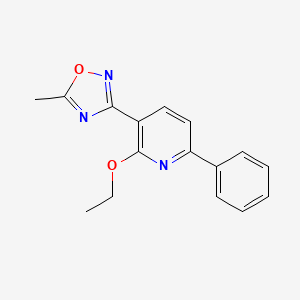 molecular formula C16H15N3O2 B11587139 2-Ethoxy-3-(5-methyl-1,2,4-oxadiazol-3-yl)-6-phenylpyridine 