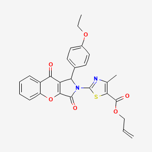 molecular formula C27H22N2O6S B11587168 prop-2-en-1-yl 2-[1-(4-ethoxyphenyl)-3,9-dioxo-3,9-dihydrochromeno[2,3-c]pyrrol-2(1H)-yl]-4-methyl-1,3-thiazole-5-carboxylate 