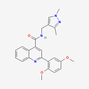 2-(2,5-dimethoxyphenyl)-N-[(1,3-dimethyl-1H-pyrazol-4-yl)methyl]quinoline-4-carboxamide