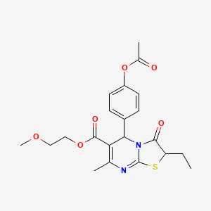 2-methoxyethyl 5-[4-(acetyloxy)phenyl]-2-ethyl-7-methyl-3-oxo-2,3-dihydro-5H-[1,3]thiazolo[3,2-a]pyrimidine-6-carboxylate