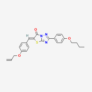 molecular formula C24H23N3O3S B11587193 (5Z)-2-(4-butoxyphenyl)-5-[4-(prop-2-en-1-yloxy)benzylidene][1,3]thiazolo[3,2-b][1,2,4]triazol-6(5H)-one 