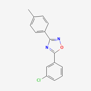 molecular formula C15H11ClN2O B11587196 5-(3-Chlorophenyl)-3-(4-methylphenyl)-1,2,4-oxadiazole 