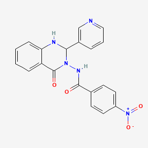 molecular formula C20H15N5O4 B11587202 4-nitro-N-(4-oxo-2-pyridin-3-yl-1,4-dihydroquinazolin-3(2H)-yl)benzamide 