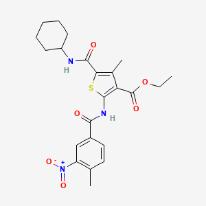 Ethyl 5-(cyclohexylcarbamoyl)-4-methyl-2-{[(4-methyl-3-nitrophenyl)carbonyl]amino}thiophene-3-carboxylate