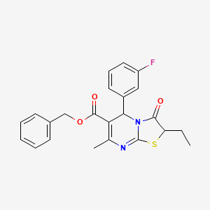 benzyl 2-ethyl-5-(3-fluorophenyl)-7-methyl-3-oxo-2,3-dihydro-5H-[1,3]thiazolo[3,2-a]pyrimidine-6-carboxylate