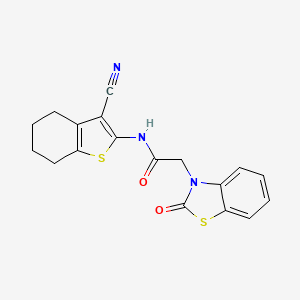 N-(3-cyano-4,5,6,7-tetrahydro-1-benzothiophen-2-yl)-2-(2-oxo-1,3-benzothiazol-3(2H)-yl)acetamide