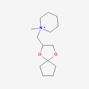 molecular formula C14H26NO2+ B11587227 1-(1,4-Dioxaspiro[4.4]non-2-ylmethyl)-1-methylpiperidinium 