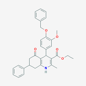 Ethyl 4-[4-(benzyloxy)-3-methoxyphenyl]-2-methyl-5-oxo-7-phenyl-1,4,5,6,7,8-hexahydroquinoline-3-carboxylate