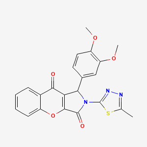 molecular formula C22H17N3O5S B11587251 1-(3,4-Dimethoxyphenyl)-2-(5-methyl-1,3,4-thiadiazol-2-yl)-1,2-dihydrochromeno[2,3-c]pyrrole-3,9-dione 