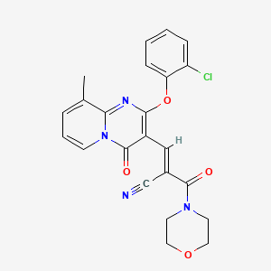 molecular formula C23H19ClN4O4 B11587257 (2E)-3-[2-(2-chlorophenoxy)-9-methyl-4-oxo-4H-pyrido[1,2-a]pyrimidin-3-yl]-2-(morpholin-4-ylcarbonyl)prop-2-enenitrile 