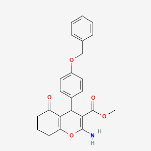 molecular formula C24H23NO5 B11587262 methyl 2-amino-4-[4-(benzyloxy)phenyl]-5-oxo-5,6,7,8-tetrahydro-4H-chromene-3-carboxylate 