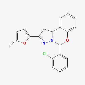 5-(2-Chlorophenyl)-2-(5-methyl-2-furyl)-1,10b-dihydropyrazolo[1,5-c][1,3]benzoxazine