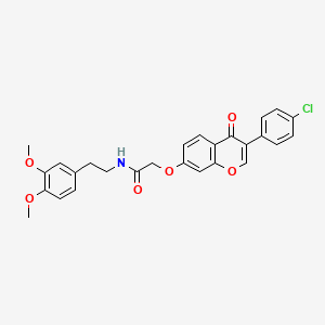 2-((3-(4-chlorophenyl)-4-oxo-4H-chromen-7-yl)oxy)-N-(3,4-dimethoxyphenethyl)acetamide