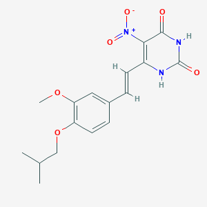 6-{(E)-2-[3-methoxy-4-(2-methylpropoxy)phenyl]ethenyl}-5-nitropyrimidine-2,4-diol