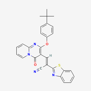 molecular formula C28H22N4O2S B11587311 (2E)-2-(1,3-benzothiazol-2-yl)-3-[2-(4-tert-butylphenoxy)-4-oxo-4H-pyrido[1,2-a]pyrimidin-3-yl]prop-2-enenitrile 