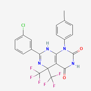 7-(3-chlorophenyl)-4-hydroxy-1-(4-methylphenyl)-5,5-bis(trifluoromethyl)-5,8-dihydropyrimido[4,5-d]pyrimidin-2(1H)-one