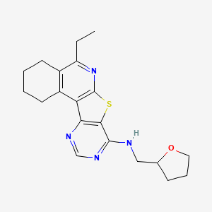 8-ethyl-N-(oxolan-2-ylmethyl)-11-thia-9,14,16-triazatetracyclo[8.7.0.02,7.012,17]heptadeca-1,7,9,12,14,16-hexaen-13-amine