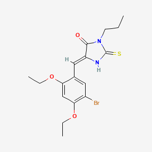 molecular formula C17H21BrN2O3S B11587336 (5Z)-5-[(5-bromo-2,4-diethoxyphenyl)methylidene]-3-propyl-2-sulfanylideneimidazolidin-4-one 