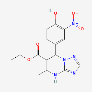 molecular formula C16H17N5O5 B11587343 Propan-2-yl 7-(4-hydroxy-3-nitrophenyl)-5-methyl-4,7-dihydro[1,2,4]triazolo[1,5-a]pyrimidine-6-carboxylate 