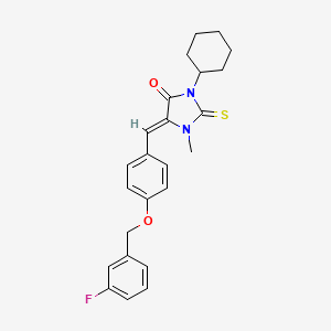 (5Z)-3-cyclohexyl-5-{4-[(3-fluorobenzyl)oxy]benzylidene}-1-methyl-2-thioxoimidazolidin-4-one