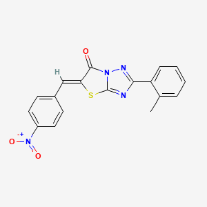 molecular formula C18H12N4O3S B11587355 (5Z)-2-(2-methylphenyl)-5-(4-nitrobenzylidene)[1,3]thiazolo[3,2-b][1,2,4]triazol-6(5H)-one 