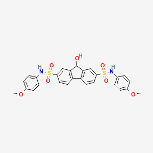 9-hydroxy-N,N'-bis(4-methoxyphenyl)-9H-fluorene-2,7-disulfonamide