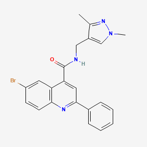 6-bromo-N-[(1,3-dimethyl-1H-pyrazol-4-yl)methyl]-2-phenylquinoline-4-carboxamide