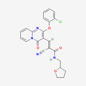 (2E)-3-[2-(2-chlorophenoxy)-4-oxo-4H-pyrido[1,2-a]pyrimidin-3-yl]-2-cyano-N-(tetrahydrofuran-2-ylmethyl)prop-2-enamide