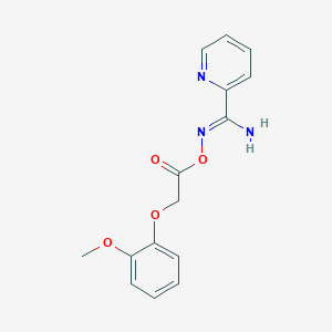 molecular formula C15H15N3O4 B11587426 N'-{[2-(2-methoxyphenoxy)acetyl]oxy}pyridine-2-carboximidamide 