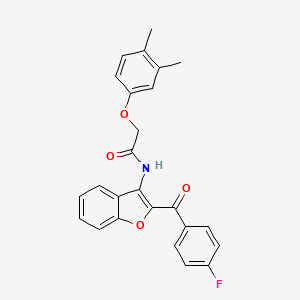 molecular formula C25H20FNO4 B11587434 2-(3,4-dimethylphenoxy)-N-[2-(4-fluorobenzoyl)-1-benzofuran-3-yl]acetamide 