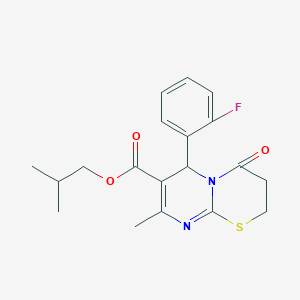 2-methylpropyl 6-(2-fluorophenyl)-8-methyl-4-oxo-2H,3H,4H,6H-pyrimido[2,1-b][1,3]thiazine-7-carboxylate