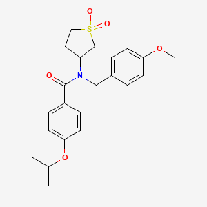 molecular formula C22H27NO5S B11587452 N-(1,1-dioxidotetrahydrothiophen-3-yl)-N-(4-methoxybenzyl)-4-(propan-2-yloxy)benzamide 