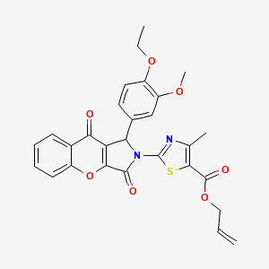 molecular formula C28H24N2O7S B11587499 prop-2-en-1-yl 2-[1-(4-ethoxy-3-methoxyphenyl)-3,9-dioxo-3,9-dihydrochromeno[2,3-c]pyrrol-2(1H)-yl]-4-methyl-1,3-thiazole-5-carboxylate 